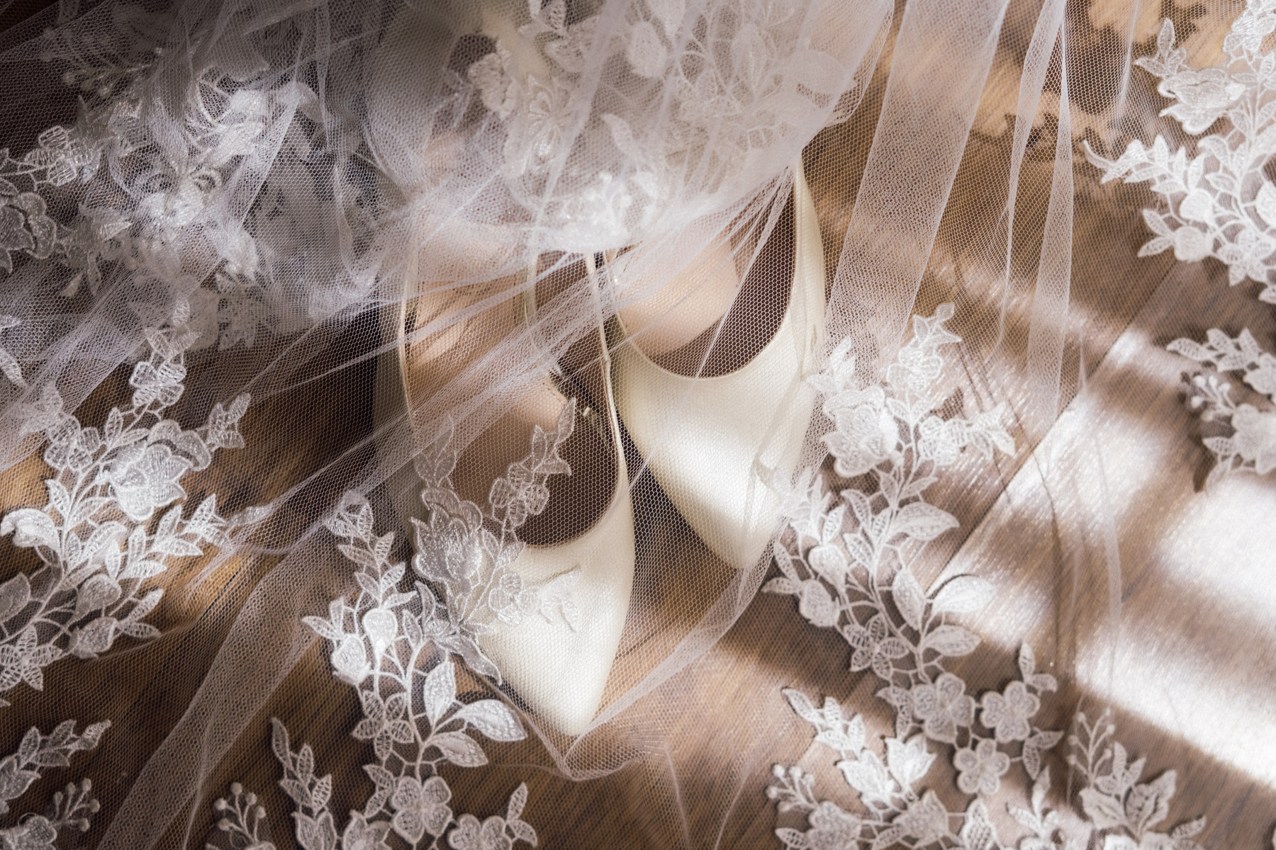 Wedding Heels under Veil